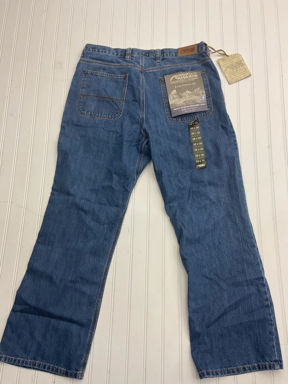 NWT Mountain Khakis Men's Original Mountain Jeans 38x30 Light Wash Cotton